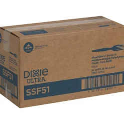 Dixie SmartStock Plastic Cutlery Refill, Series-O, Mediumweight Fork, Black, 40/Pack, 24 Packs/Carton