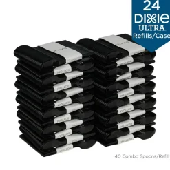 Dixie SmartStock Plastic Cutlery Refill, Series-O, Mediumweight Spoon, Black, 40/Pack, 24 Packs/Carton