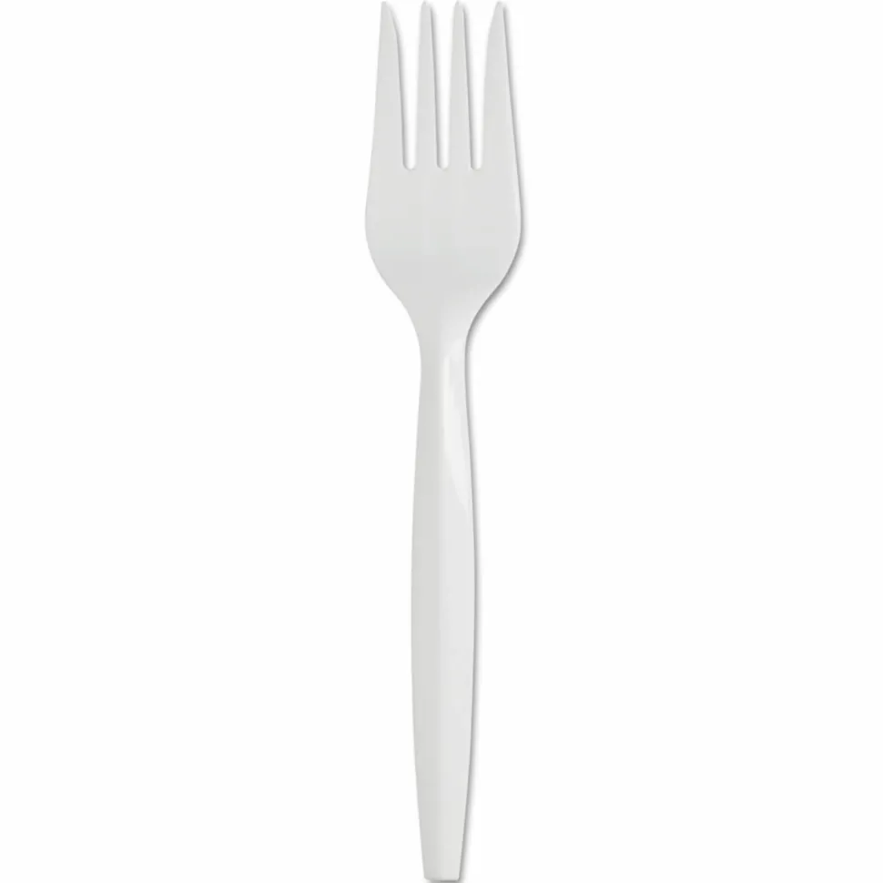 Dixie SmartStock Plastic Cutlery Refill, Series-B, Mediumweight Fork, White, 40/Pack, 24 Packs/Carton