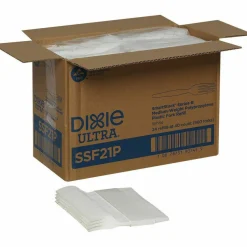 Dixie SmartStock Plastic Cutlery Refill, Series-B, Mediumweight Fork, White, 40/Pack, 24 Packs/Carton