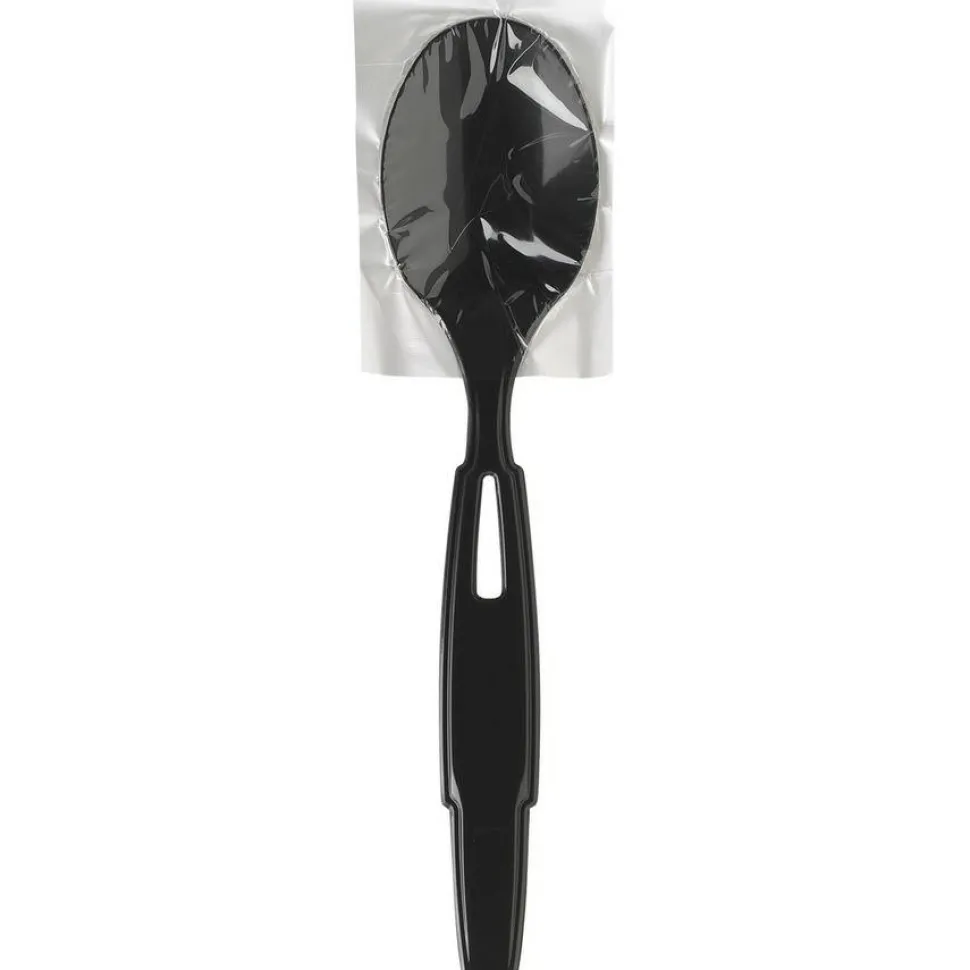 Dixie SmartStock Wrapped Heavyweight Cutlery Refill, Spoon, Plastic, Black, 960/Carton