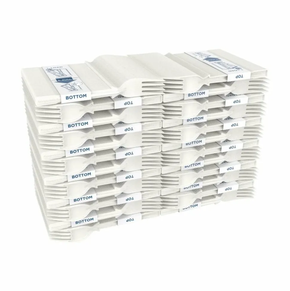 Dixie TriTower Forks, White, 40 Forks Per Box, Case Of 24 Boxes