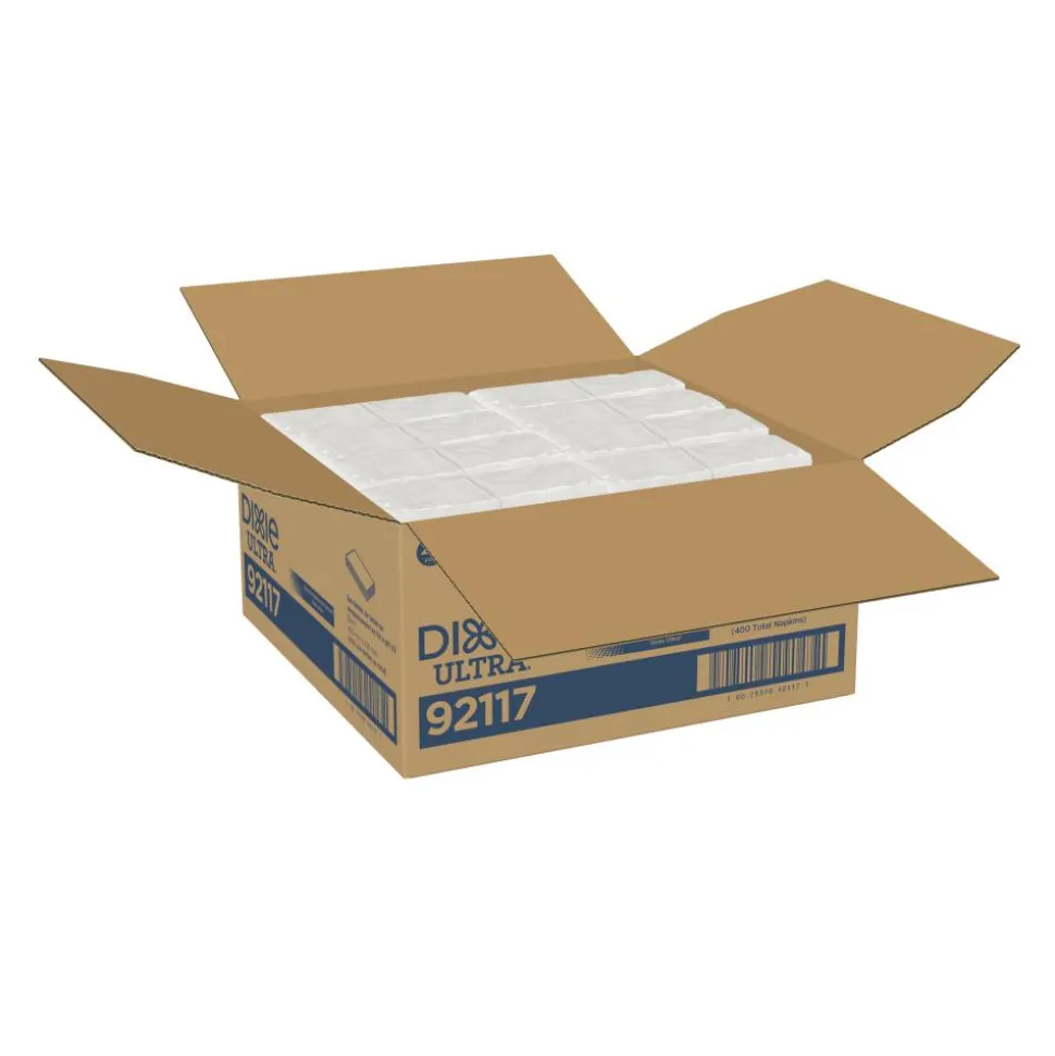 Dixie Ultra Dinner Napkins, 16-15/16" x 16-15/16", White, 50 Napkins Per Pack, Set Of 8 Packs