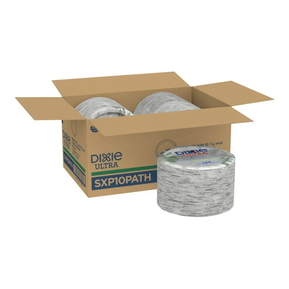 Dixie Ultra 10-1/16" Heavy-Weight Paper Plates, Pathways, 500 Count (125 Plates Per Pack, 4 Packs Per Case)