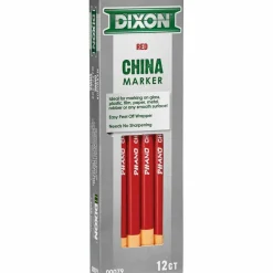 Dixon Phano China Markers, Red, Box Of 12