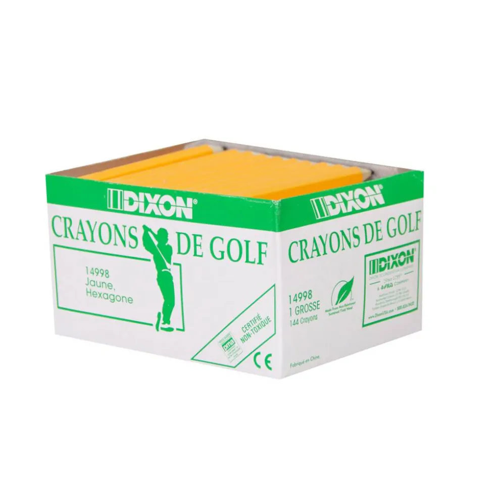 Dixon Presharpened Golf Pencils, Presharpened, #2 Lead, Soft, Pack of 144
