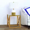 Dixon 20" Wide Square Side Table in Brass