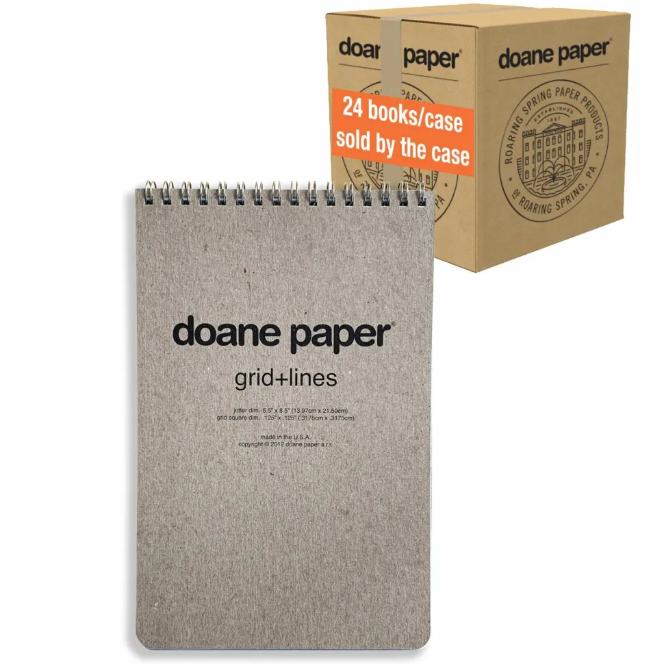 Doane Flap Jotter Large 5.5"x8.5" 40 Sheets 50# Grid + Line