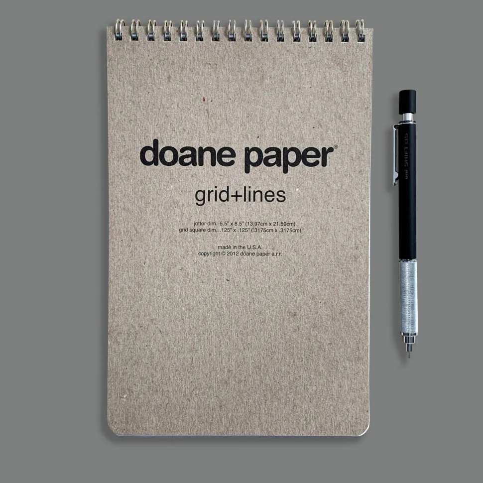 Doane Flap Jotter Large 5.5"x8.5" 40 Sheets 50# Grid + Line