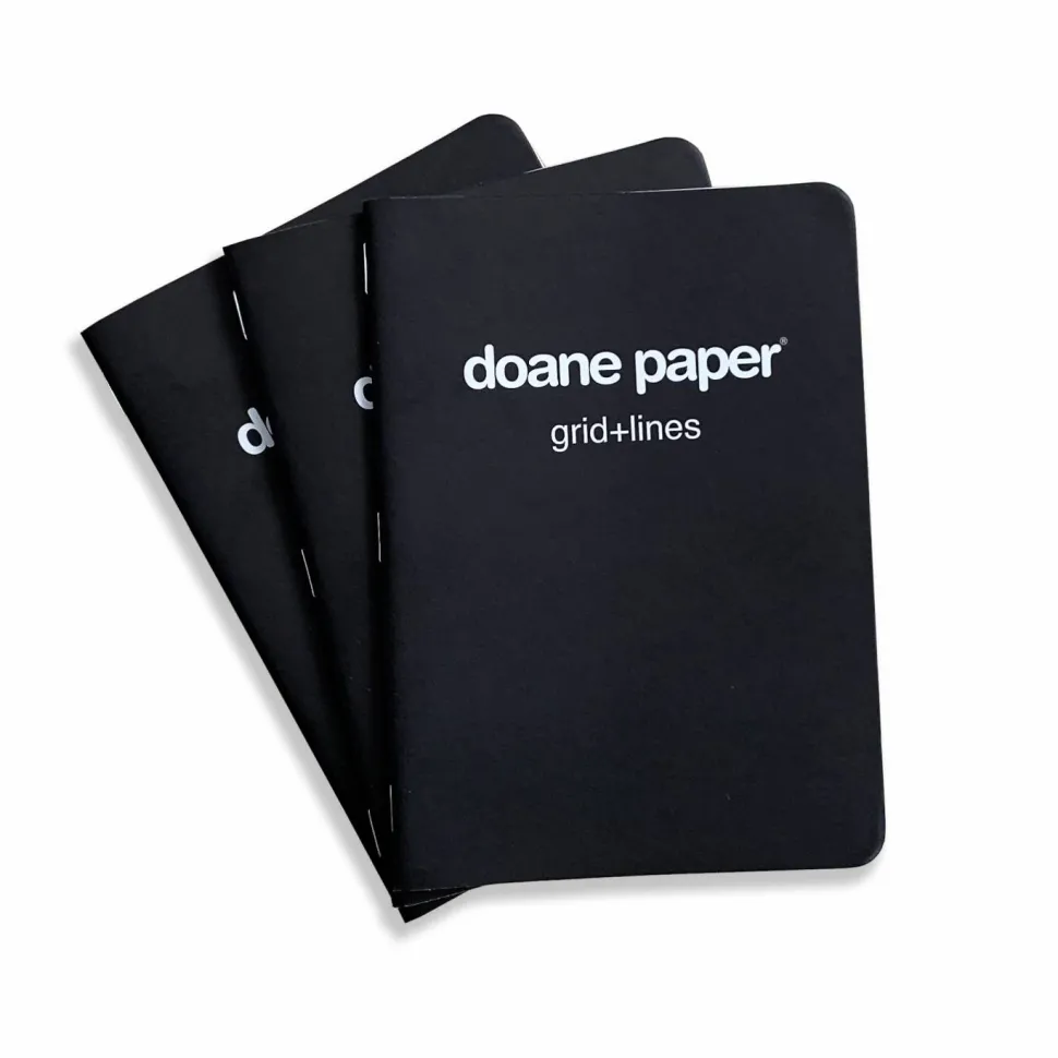 Doane Utility Notebook Large 7"x5" 24 Sheets/bk 50# Grid + Lines - 3 Pack