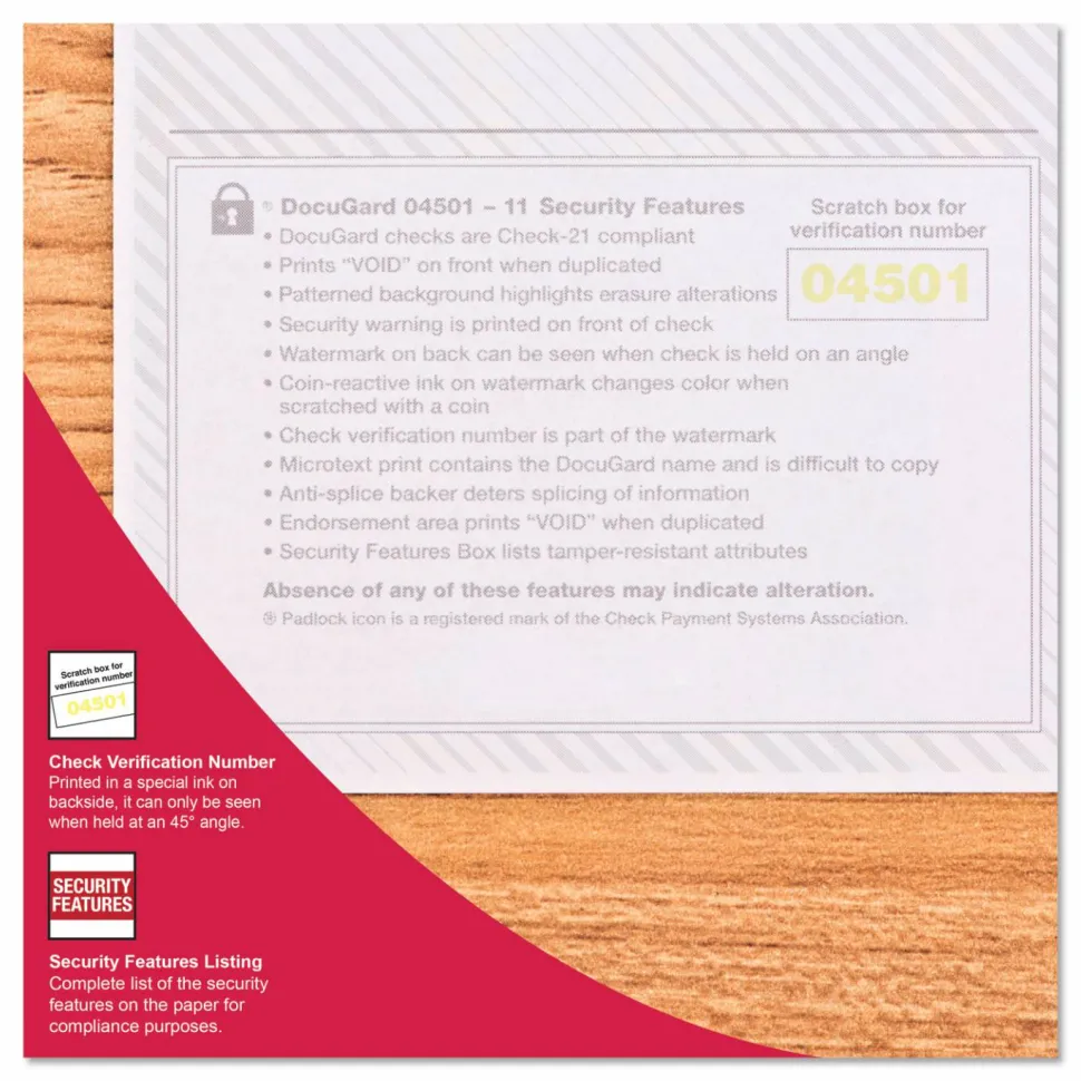DocuGard High Security Green Marble Business Checks with 11 Features to Prevent Fraud - Letter - 8 1/2"x11" - 04502