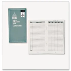 Dome Auto Mileage Log, Card Stock Cover, 3 1/4" x 6 1/4", Gray