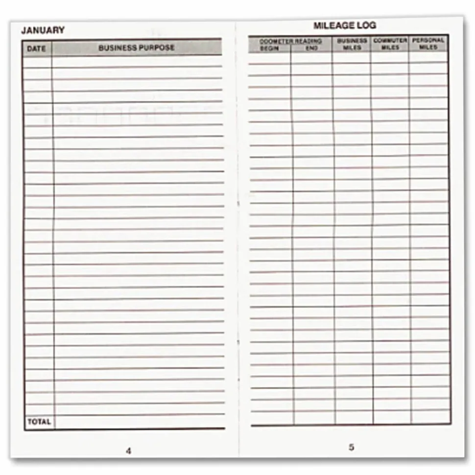 Dome Auto Mileage Log, Card Stock Cover, 3 1/4" x 6 1/4", Gray