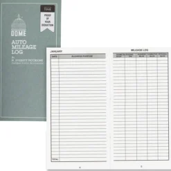 Dome Auto Mileage Log, Card Stock Cover, 3 1/4