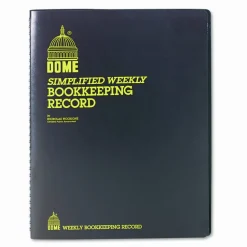Dome Simplified Weekly Bookkeeping Record, 4 Column Format, Brown Cover, 11 x 8.5 Sheets, 128 Sheets/Book
