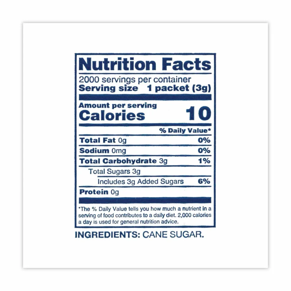 Domino Sugar, 0.1 oz Packet, 2,000/Carton