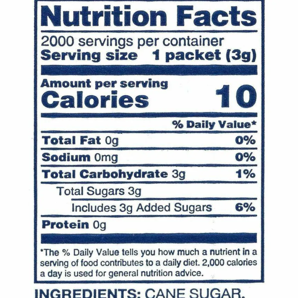 Domino Sugar, 0.1 oz Packet, 2,000/Carton