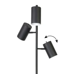 Dorset 3-Light Floor Lamp with Metal Shades in Blackened Bronze/Blackened Bronze