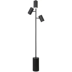 Dorset 3-Light Floor Lamp with Metal Shades in Blackened Bronze/Blackened Bronze