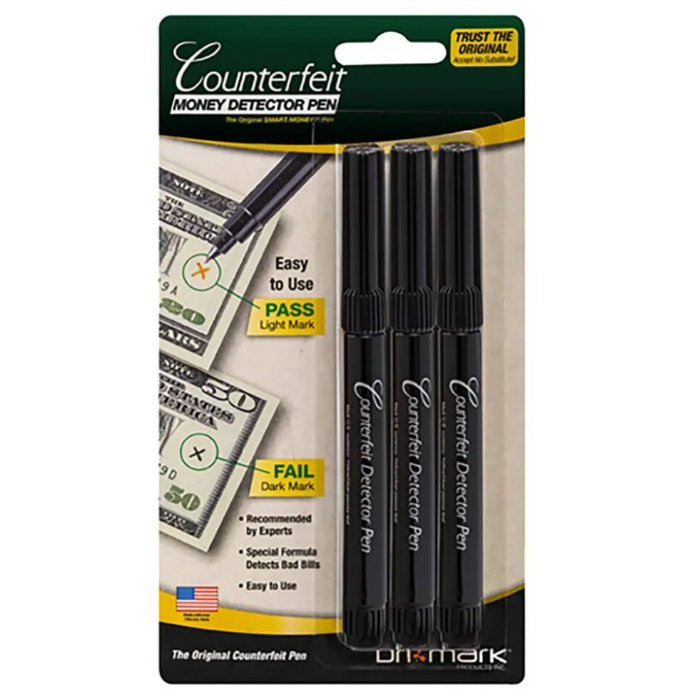 Dri-Mark Counterfeit Detector Pens, Pack Of 3 Pens
