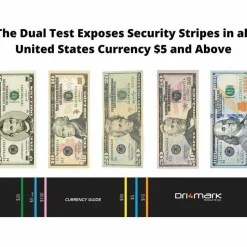 Dri-Mark Counterfeit Money Detection System for USD and Most International Currencies, 2 Detection Methods, 0.8 x 0.8 x 6, Black/Green