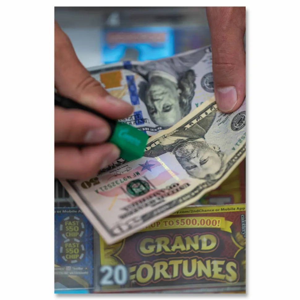 Dri-Mark Counterfeit Money Detection System for USD and Most International Currencies, 2 Detection Methods, 0.8 x 0.8 x 6, Black/Green