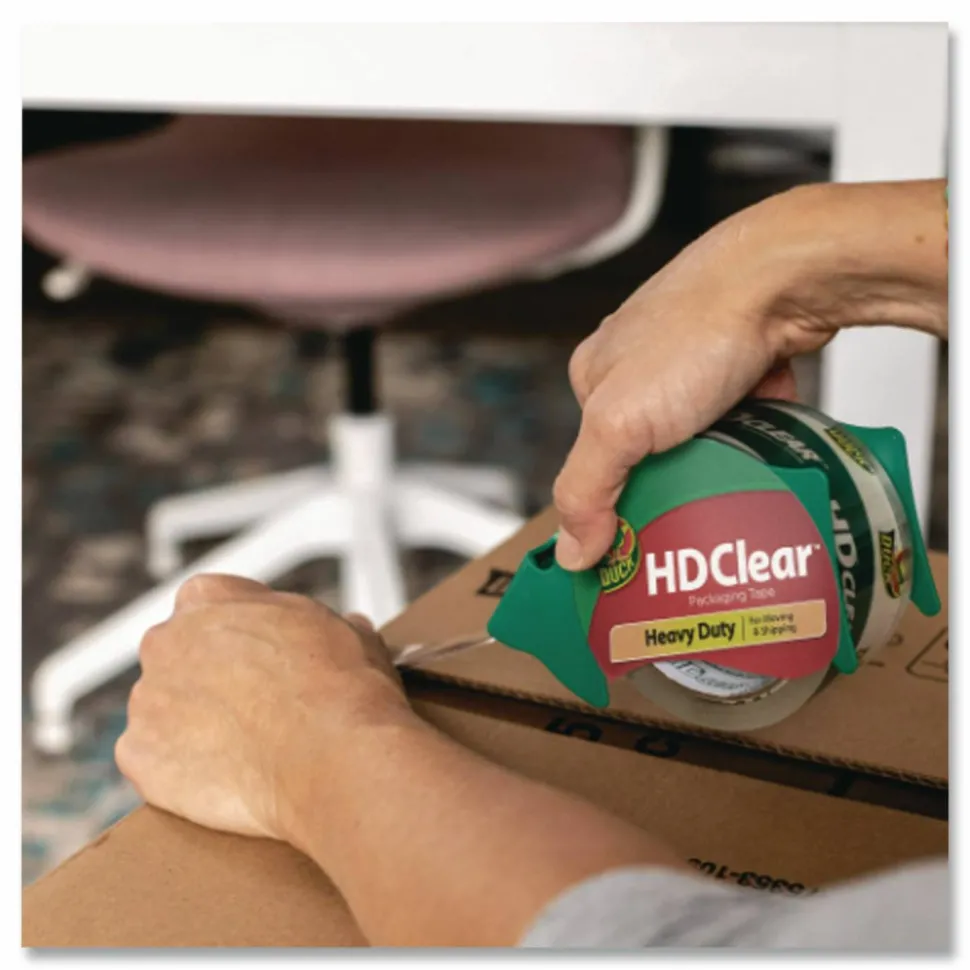 Duck HD Clear Heavy-Duty Packaging Tape, 3" Core, 1.88" x 54.6 yd., Clear, Pack Of 6