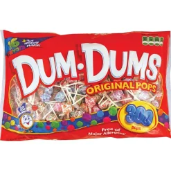 Dum-Dum-Pops, Assorted Flavors, Individually Wrapped, Pack Of 300