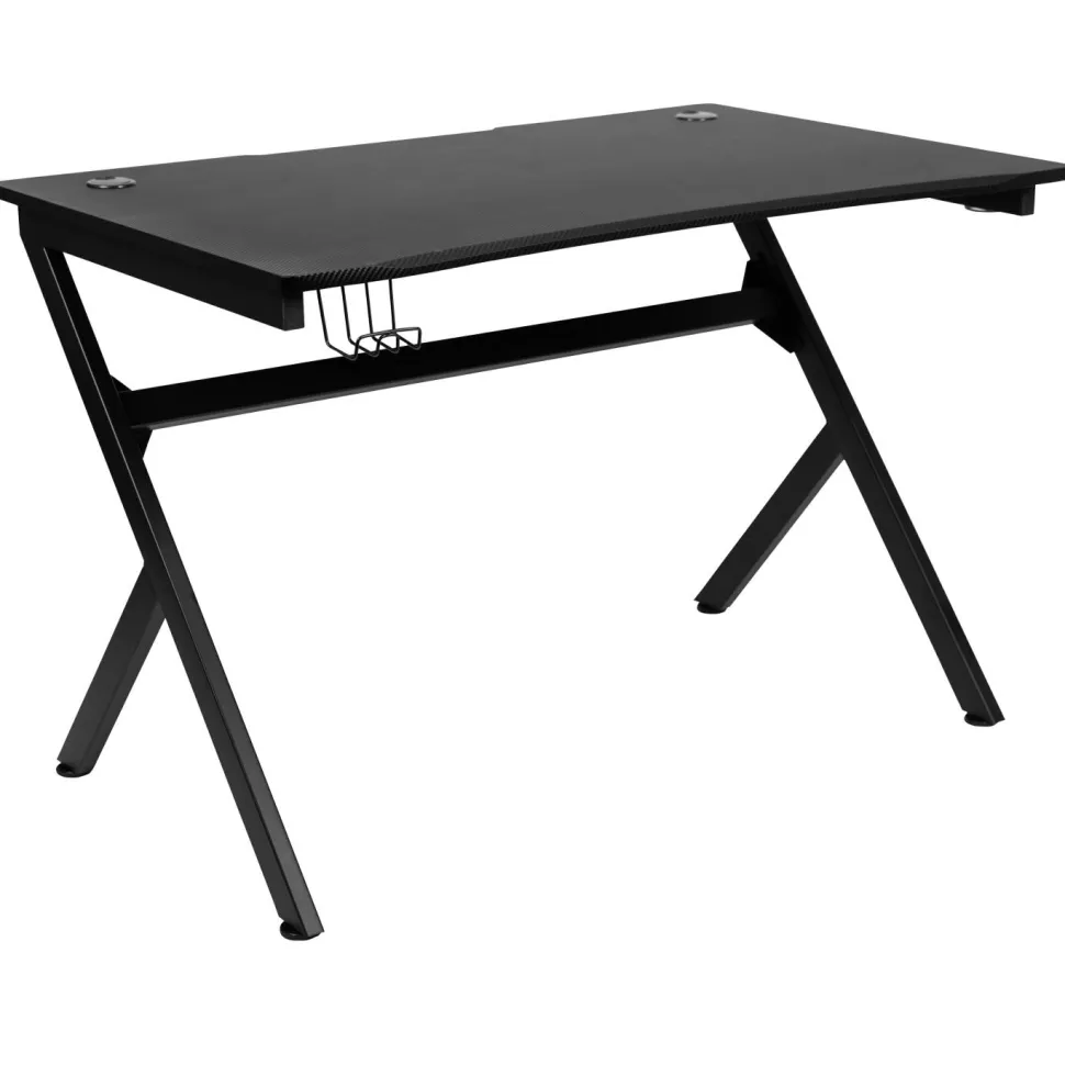 Duncan Gaming Desk 45.25" x 29" Computer Table Gamer Workstation with Headphone Holder and 2 Cable Management Holes