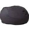 Duncan Oversized Solid Gray Refillable Bean Bag Chair for All Ages