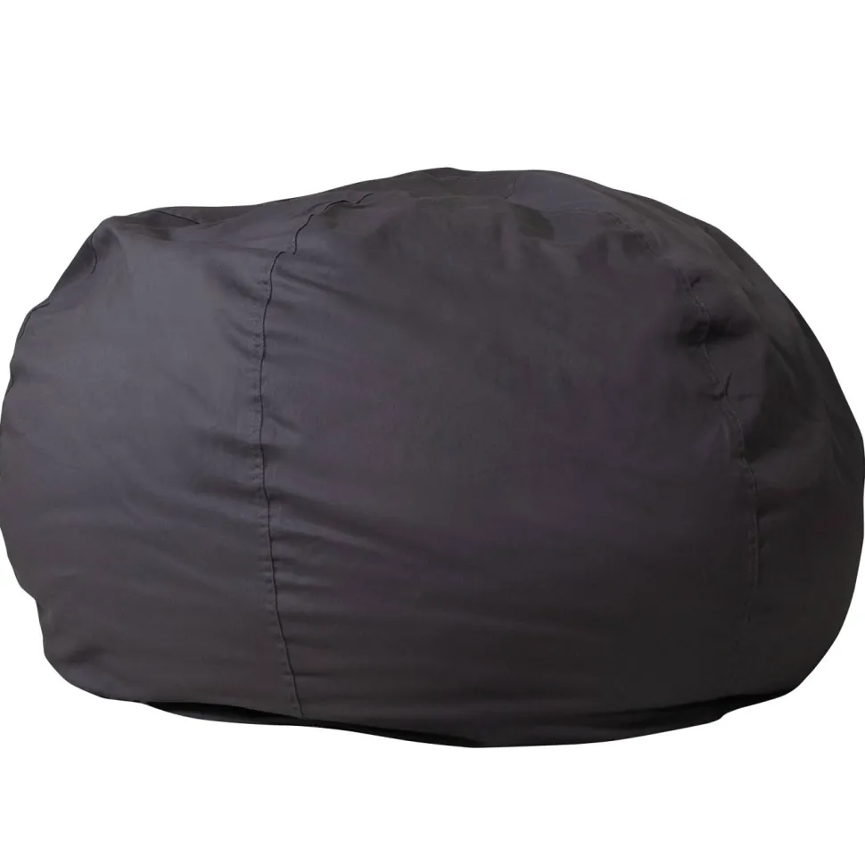 Duncan Oversized Solid Gray Refillable Bean Bag Chair for All Ages