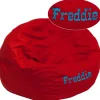 Duncan Oversized Solid Red Refillable Bean Bag Chair for All Ages