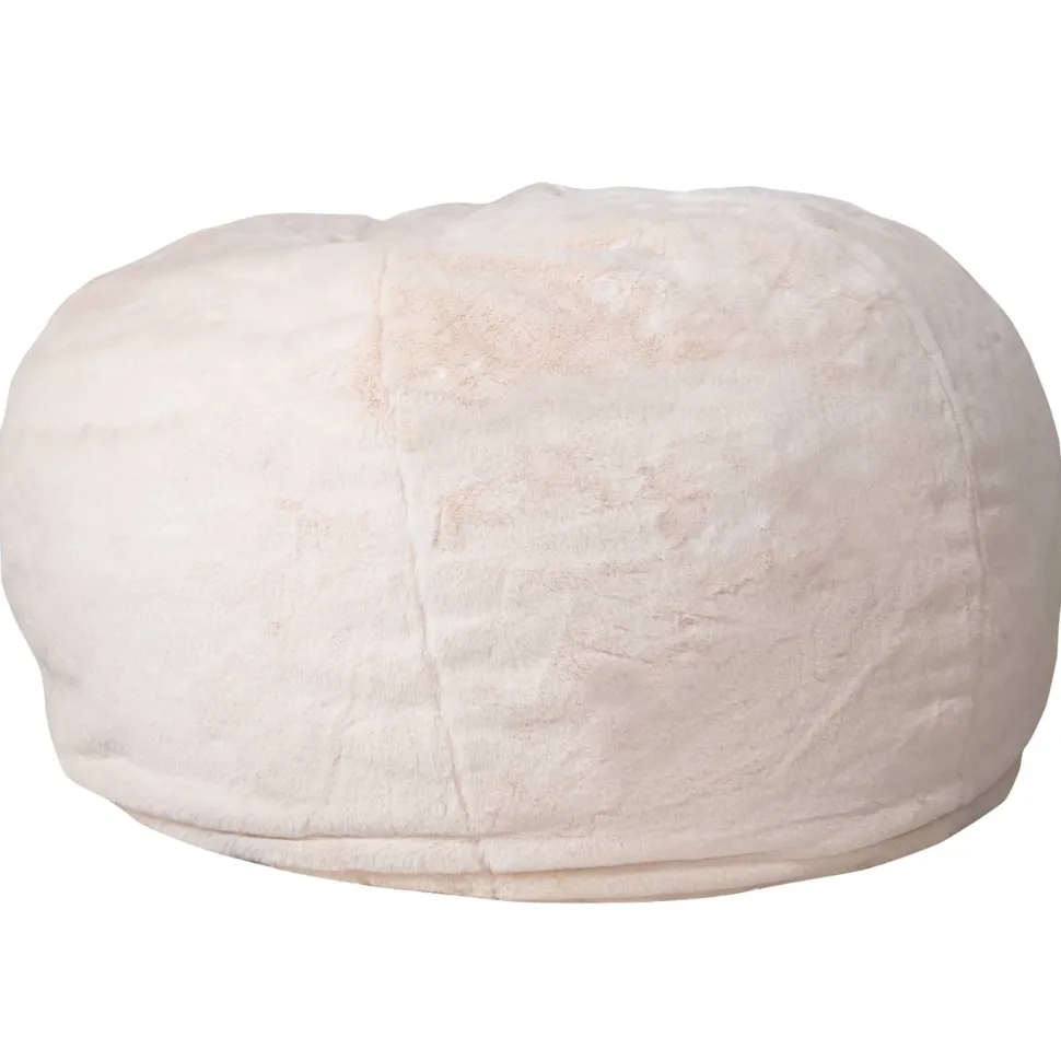 Duncan Oversized White Furry Refillable Bean Bag Chair for All Ages