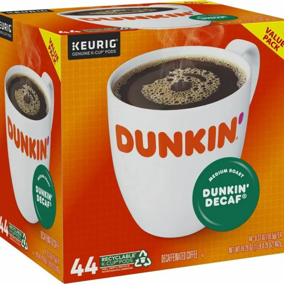 Dunkin' Donuts Decaf Keurig Single-Serve K-Cup Pods, Medium Roast, Box of 44 K-Cup Pods