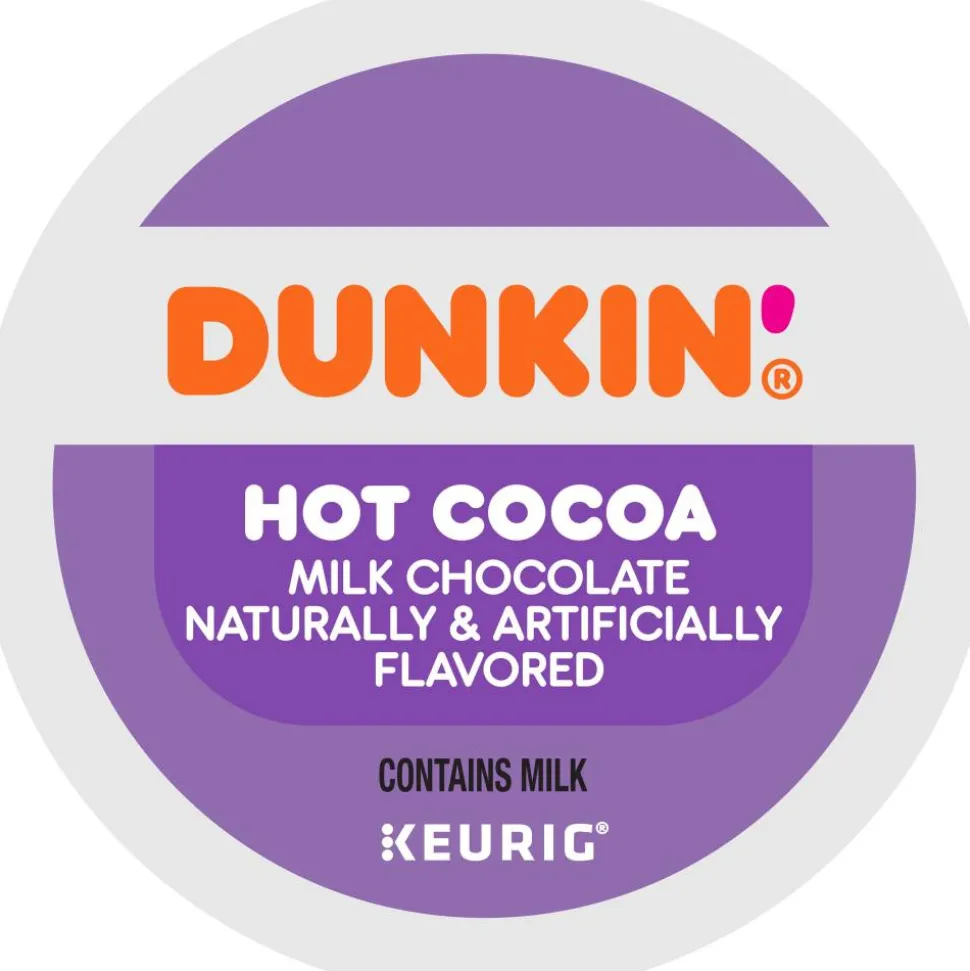 Dunkin' Donuts Milk Chocolate Hot Cocoa Keurig Single Serve K-Cup Pods, 22 Pods Per Pack, Case Of 4 Packs