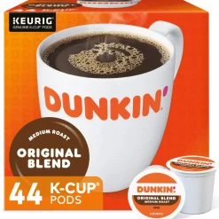 Dunkin' Donuts Single-Serve Coffee K-Cup, Original Blend, Carton Of 44