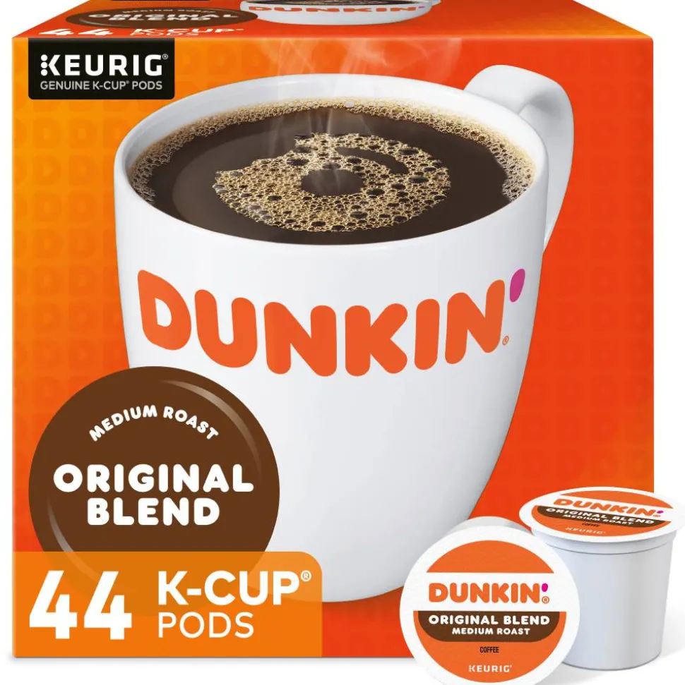 Dunkin' Donuts Single-Serve Coffee K-Cup, Original Blend, Carton Of 44
