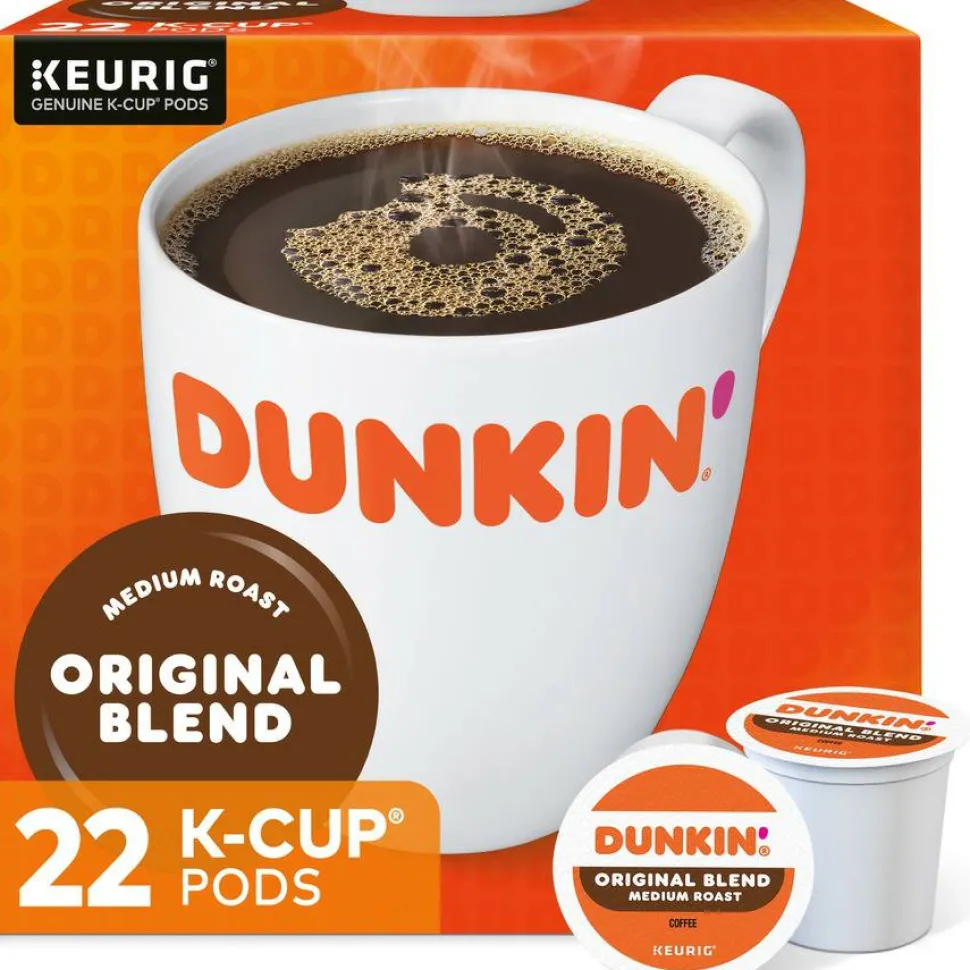 Dunkin' K-Cup Pods, Original Blend, 22/Box