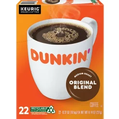 Dunkin' K-Cup Pods, Original Blend, 22/Box