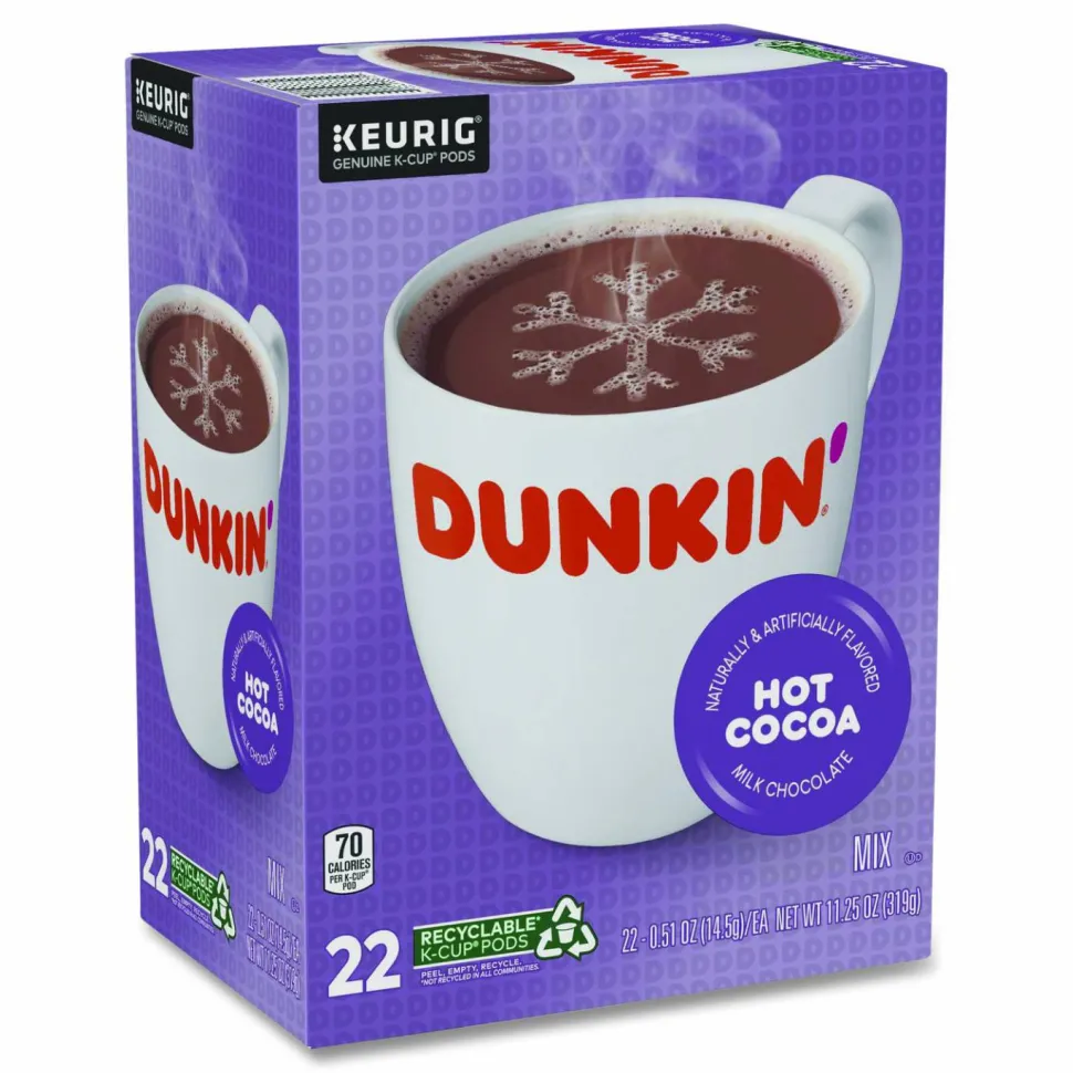 Dunkin' Milk Chocolate Hot Cocoa K-Cup Pods, 22/Box