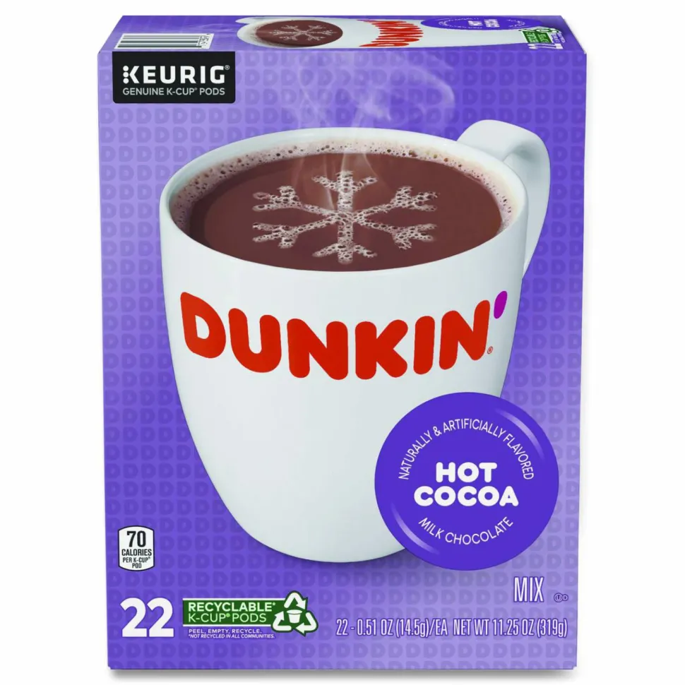 Dunkin' Milk Chocolate Hot Cocoa K-Cup Pods, 22/Box