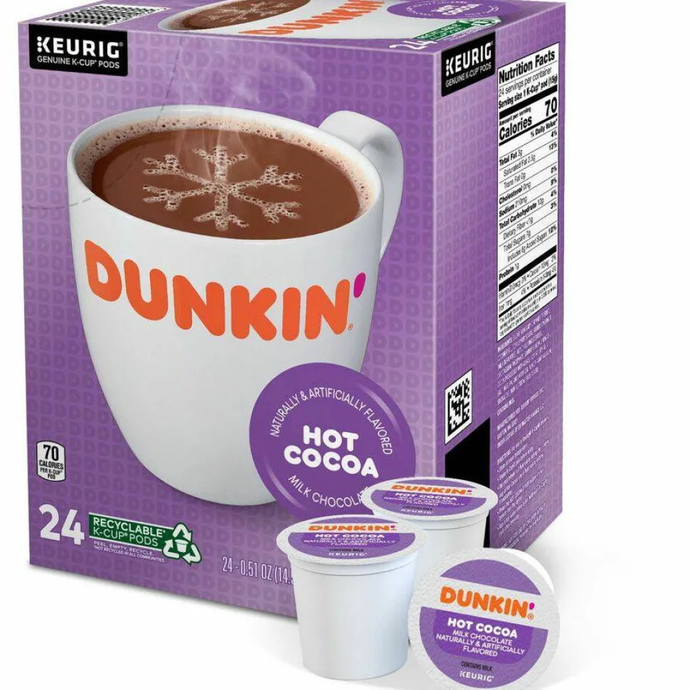 Dunkin' Milk Chocolate Hot Cocoa K-Cup Pods, 22/Box