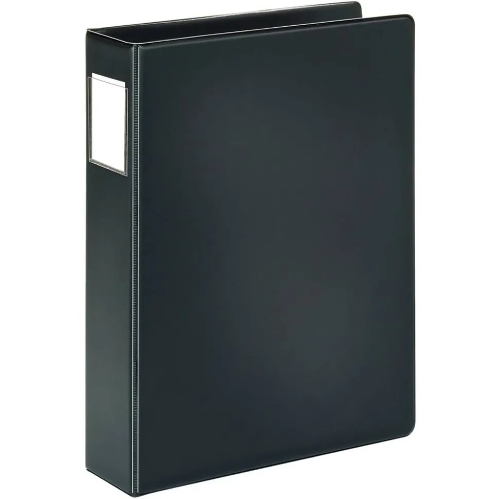 Durable Legal-Size Reference 3-Ring Binder, 2" Round Rings, 41% Recycled, Black