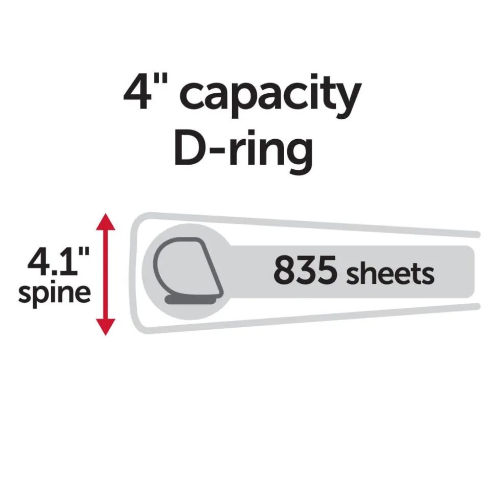 Durable View 3-Ring Binder, 4" Slant Rings, Black