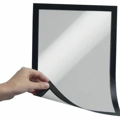 Durable DURAFRAME Magnetic Sign Holder, 5.5 x 8.5, Black Frame, 2/Pack