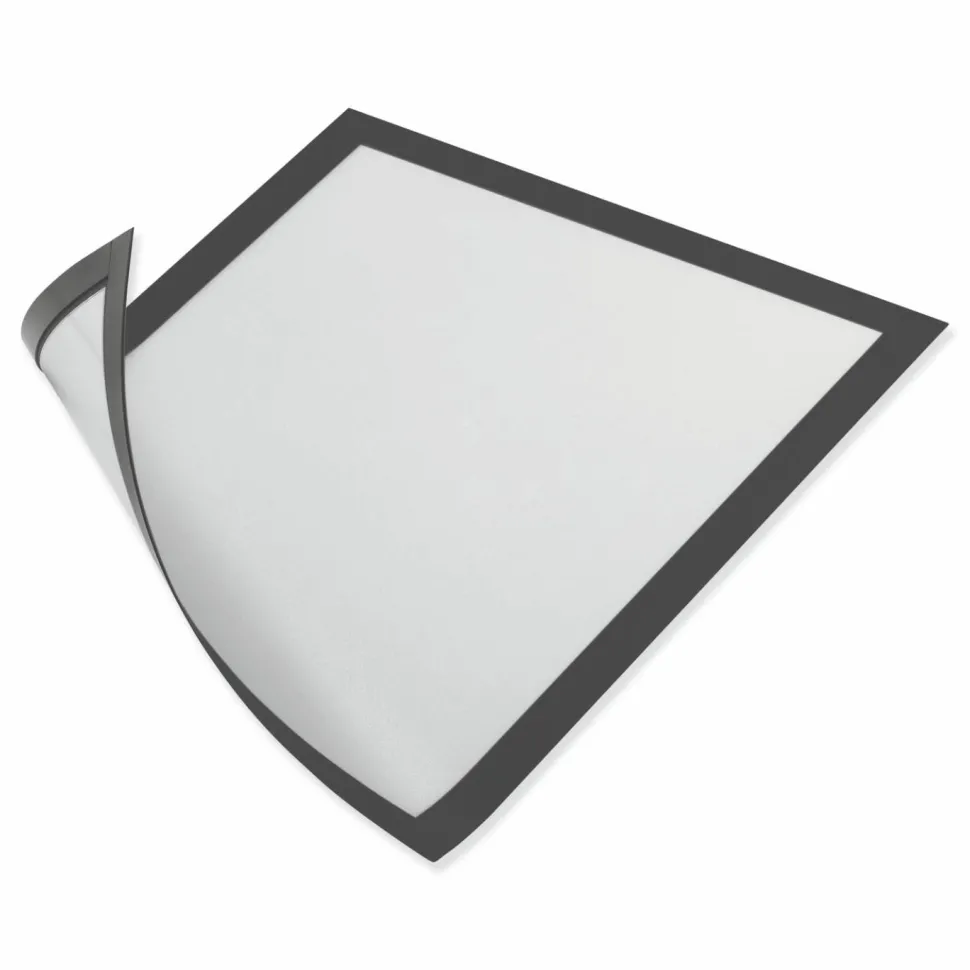 Durable DURAFRAME Magnetic Sign Holder, 5.5 x 8.5, Black Frame, 2/Pack