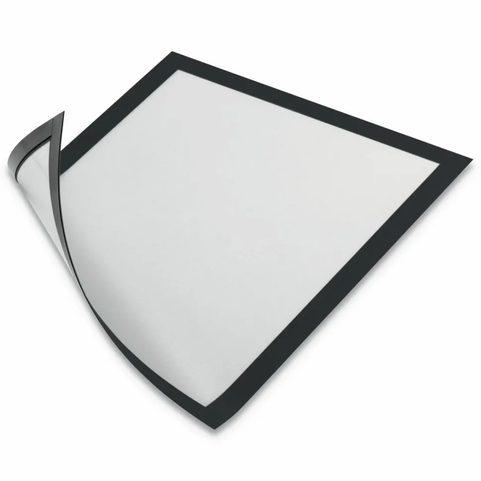 Durable DURAFRAME Magnetic Sign Holder, 8.5 x 11, Black Frame, 2/Pack