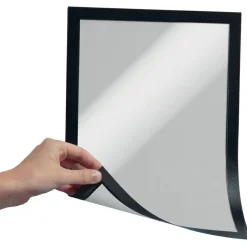 Durable DURAFRAME Magnetic Sign Holder, 8.5 x 11, Black Frame, 2/Pack