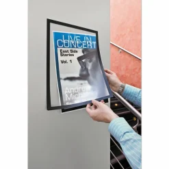DURABLE DURAFRAME Self-Adhesive Magnetic Tabloid Sign Holder - Horizontal or Vertical, 12.25