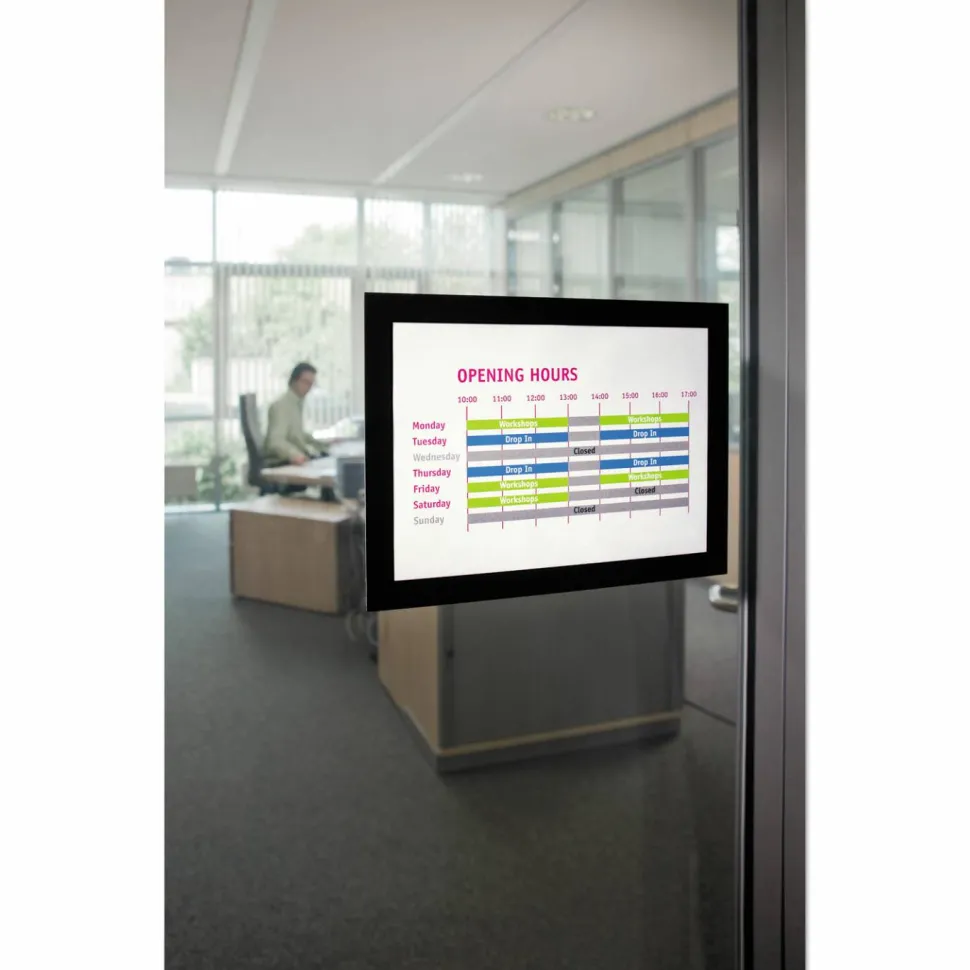 DURABLE DURAFRAME Self-Adhesive Magnetic Half-Letter Sign Holder - 6.5"x9.5" Frame Size - Rectangle - 491301